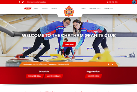 Chatham Granite Club – Website Design