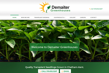 Demaiter Greenhouses – Website Design