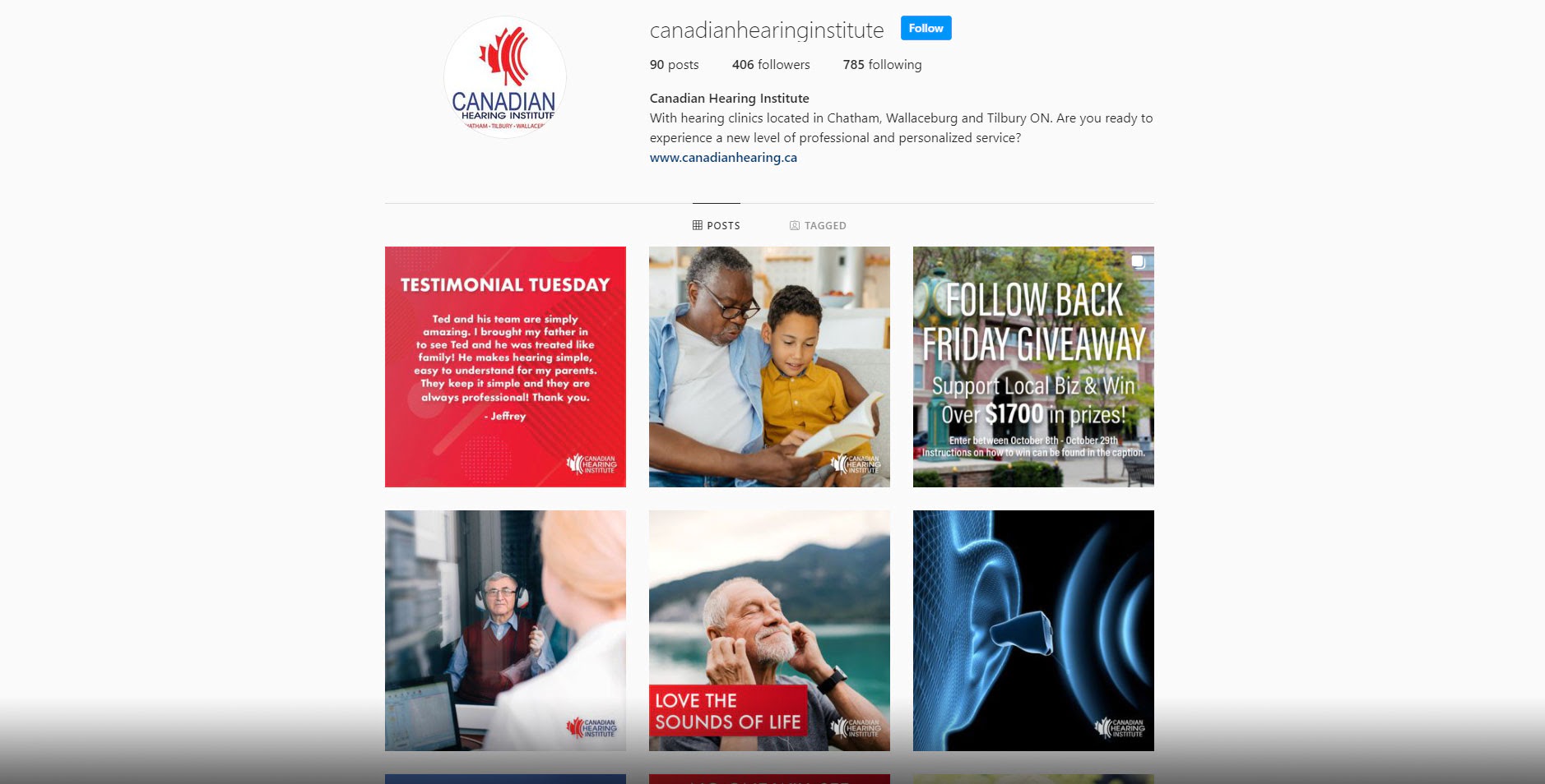 Canadian Hearing Institute – Social Media