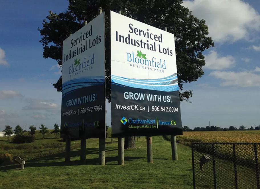 2 –  16′ x 20′ Bloomfield Business Park Signs