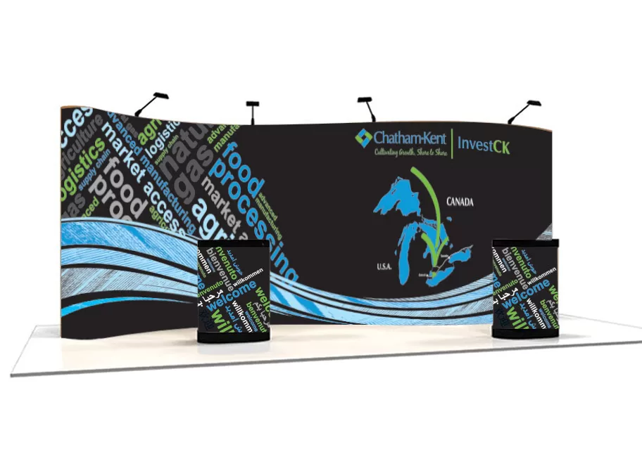 Chatham-Kent Economic Development – 20′ Display with Conversation Booths / Storage Containers