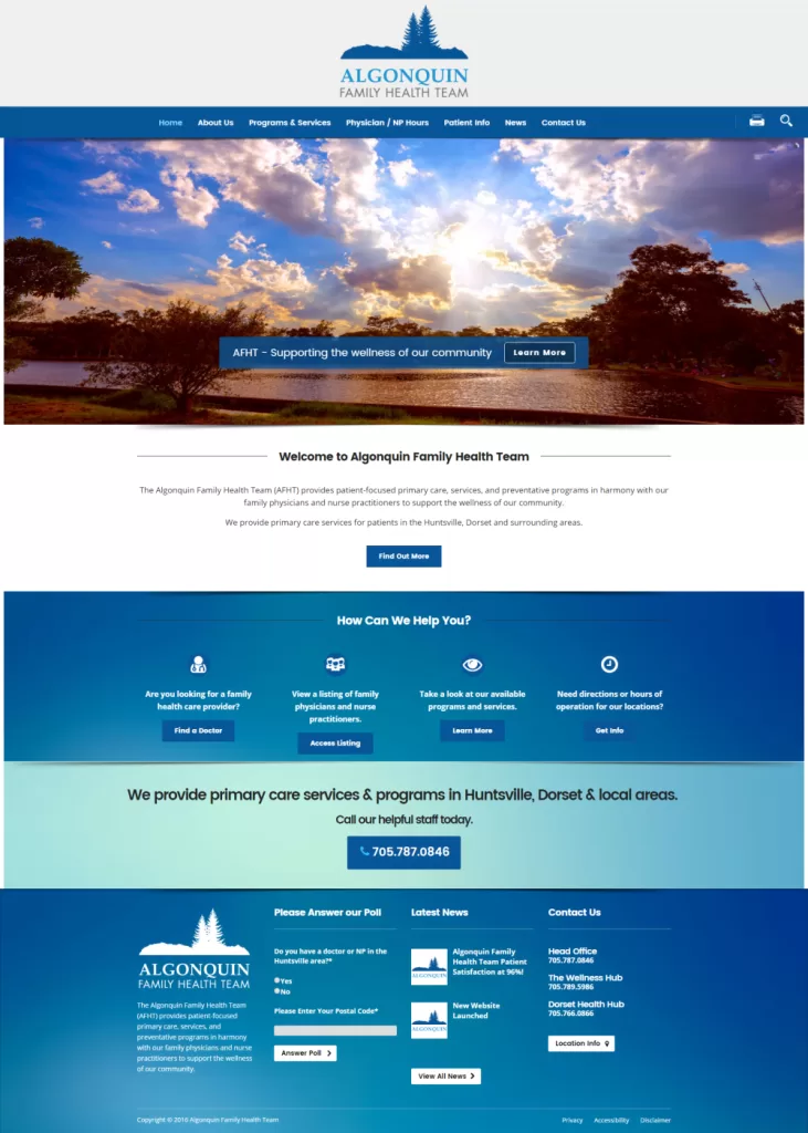 Algonquin Family Health Team – Website Design