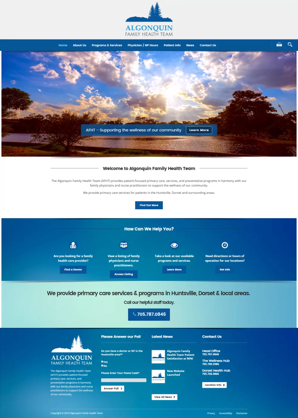 Algonquin Family Health Team - Website Design