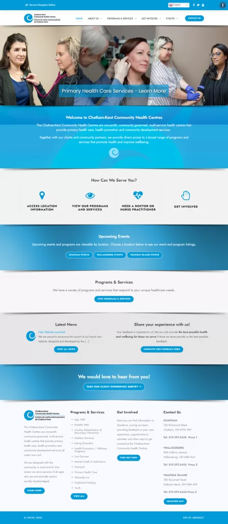 Chatham-Kent Community Health Centres – Website Design