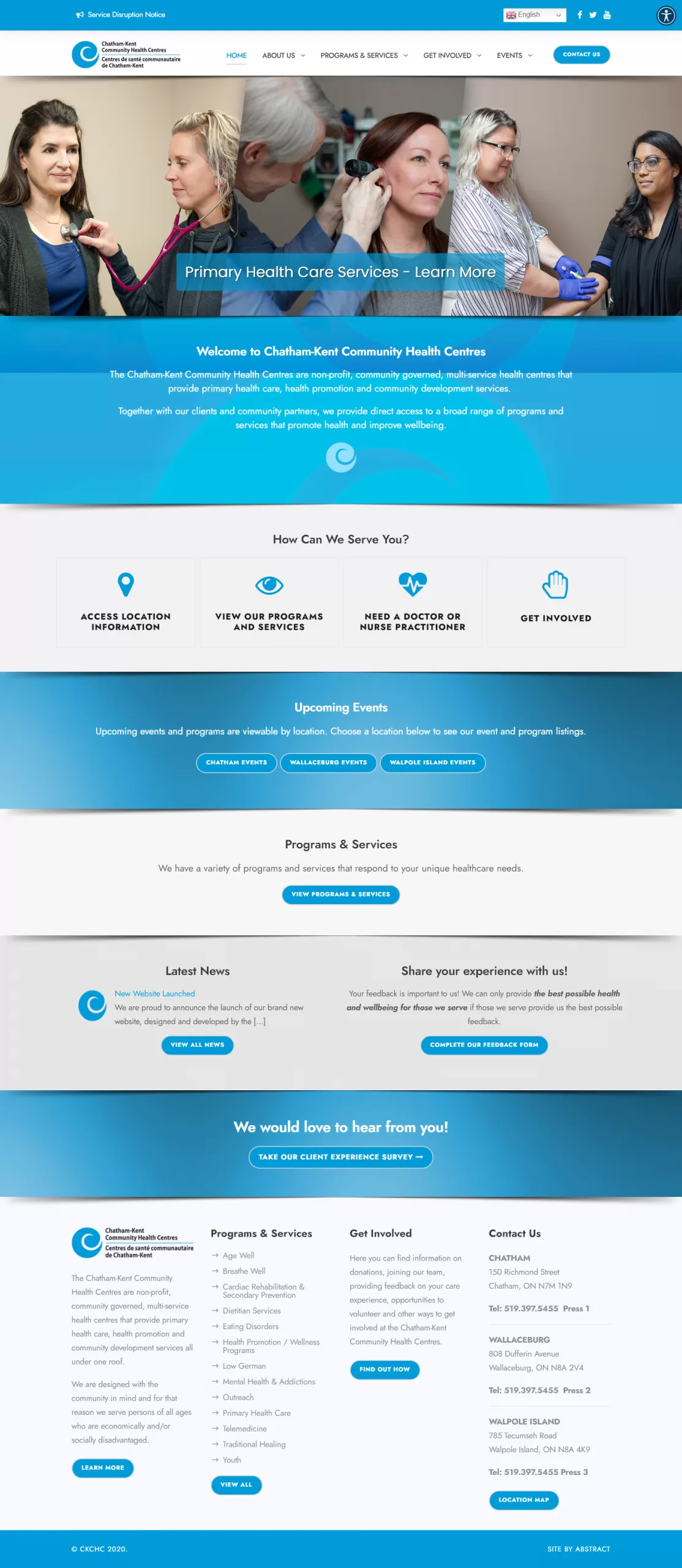Chatham-Kent Community Health Centres - Website Design