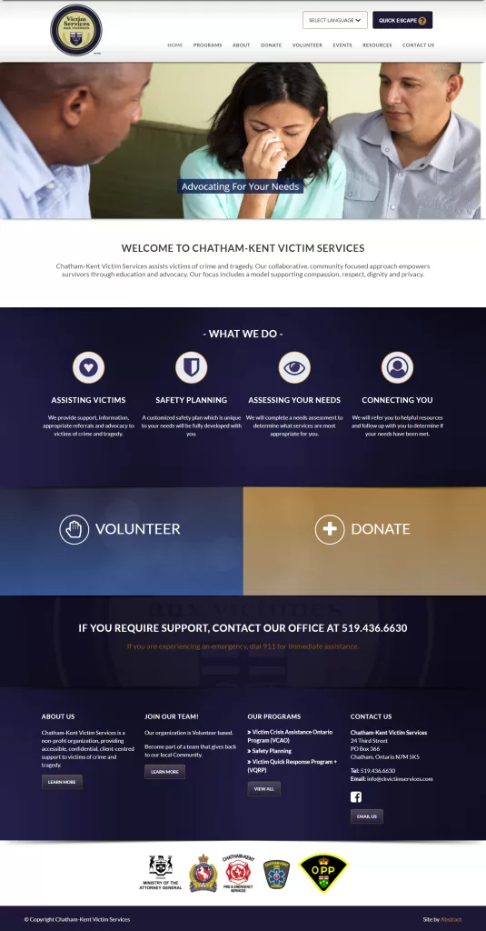Chatham-Kent Victim Services – Website Design