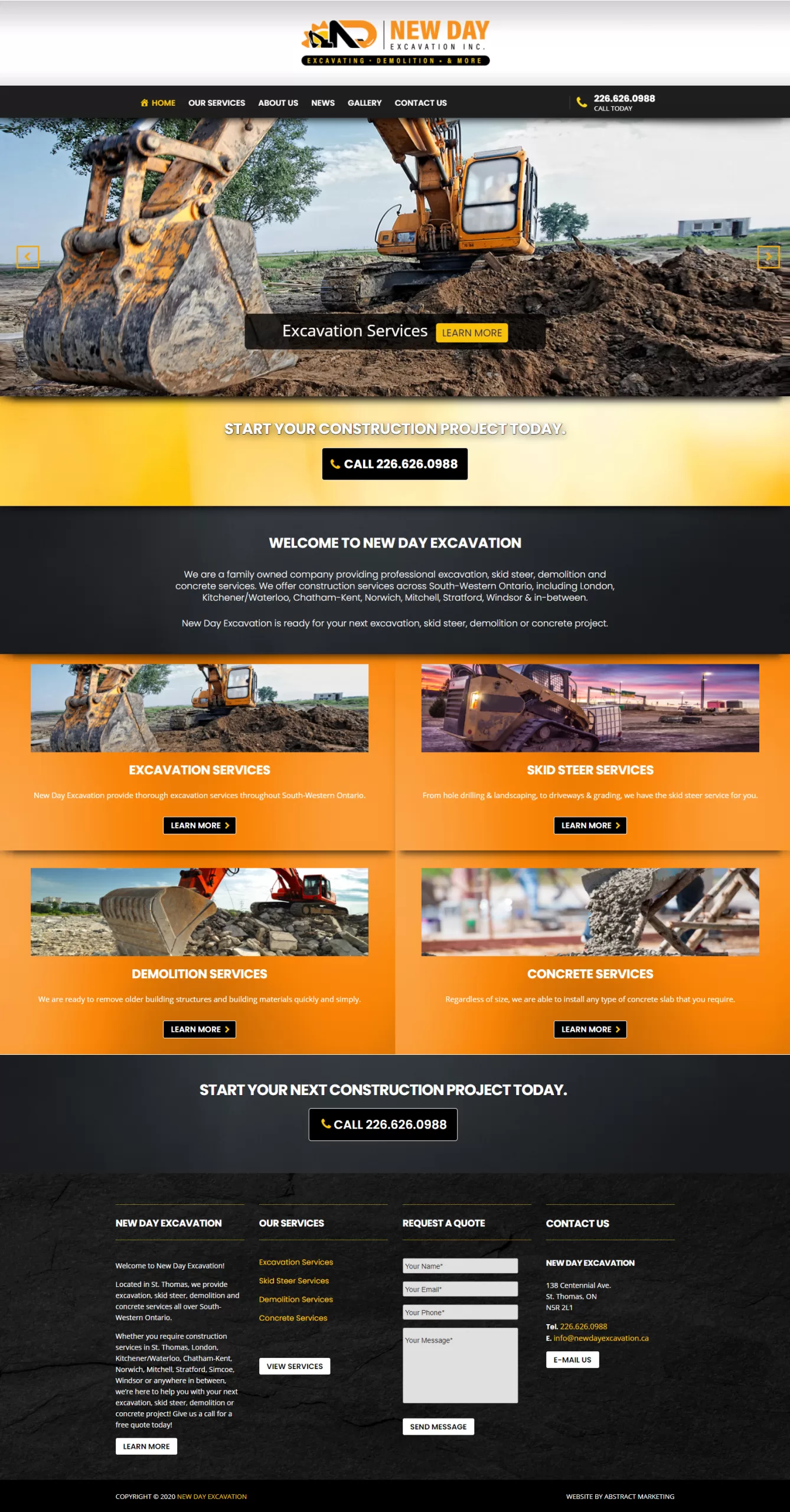 New Day Excavation - Website Design