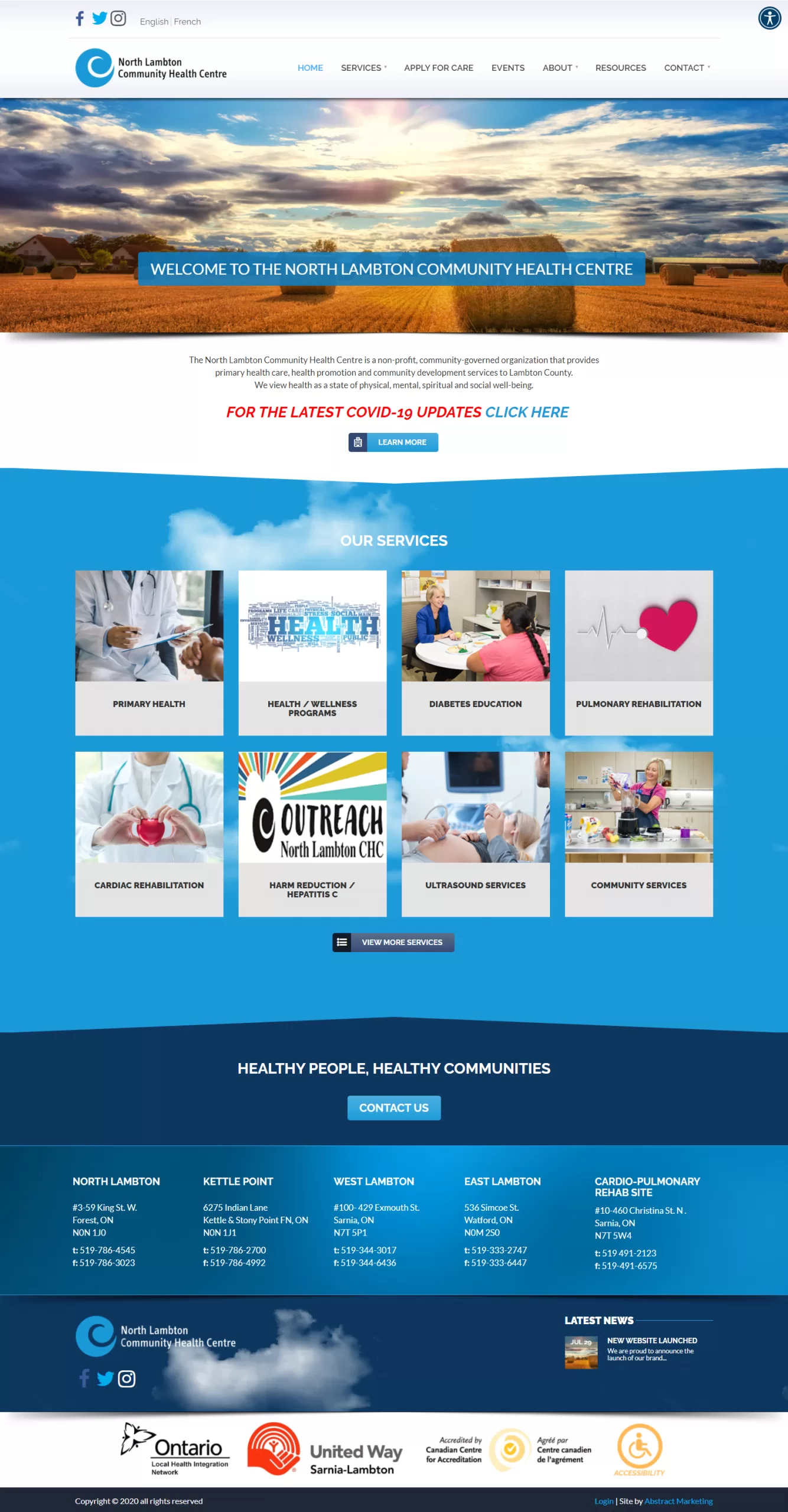 North Lambton Community Health Centres - Website Design