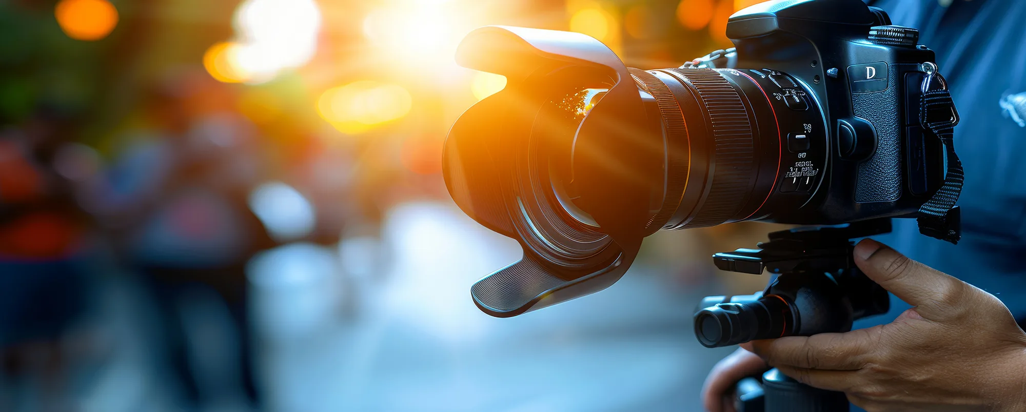 Detailed close up of photographer capturing spring wildlife with