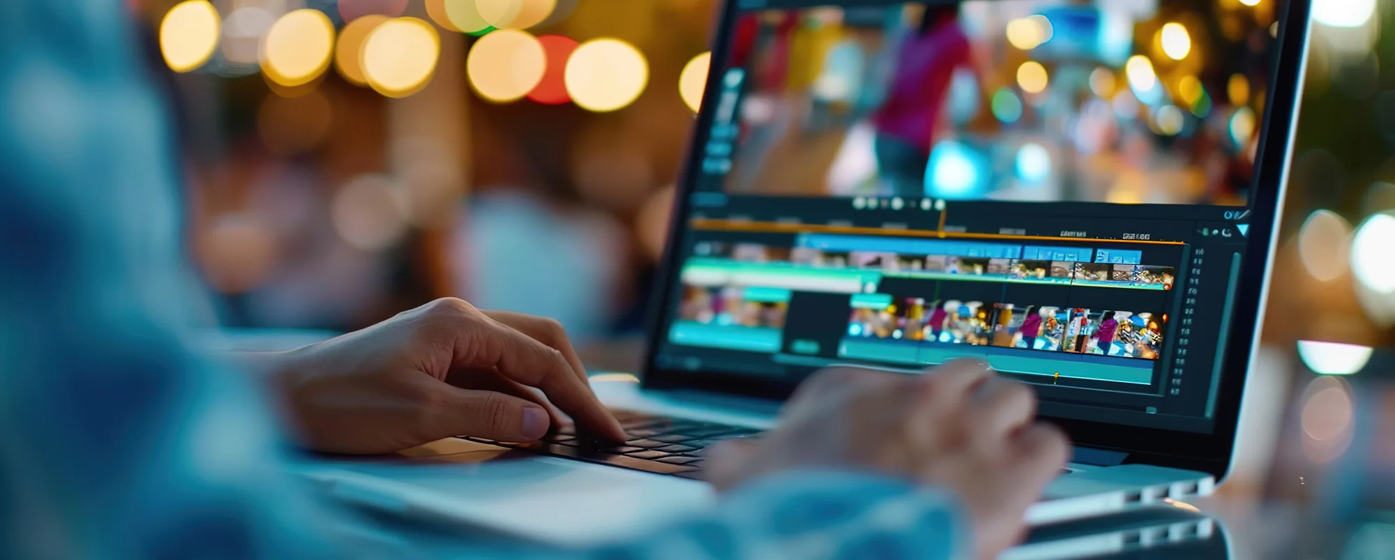 Creative Influencer Editing a Video on Laptop for Digital Storyt