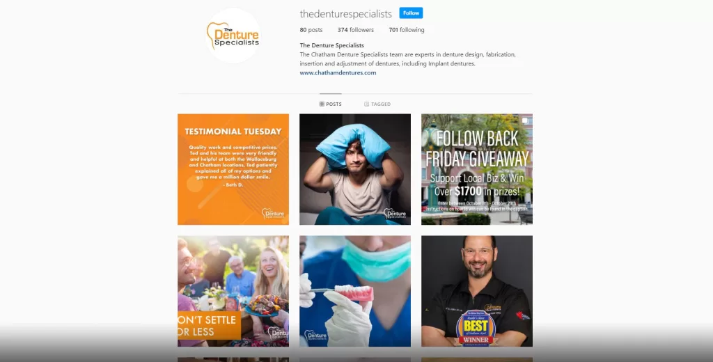 The Denture Specialists – Social Media