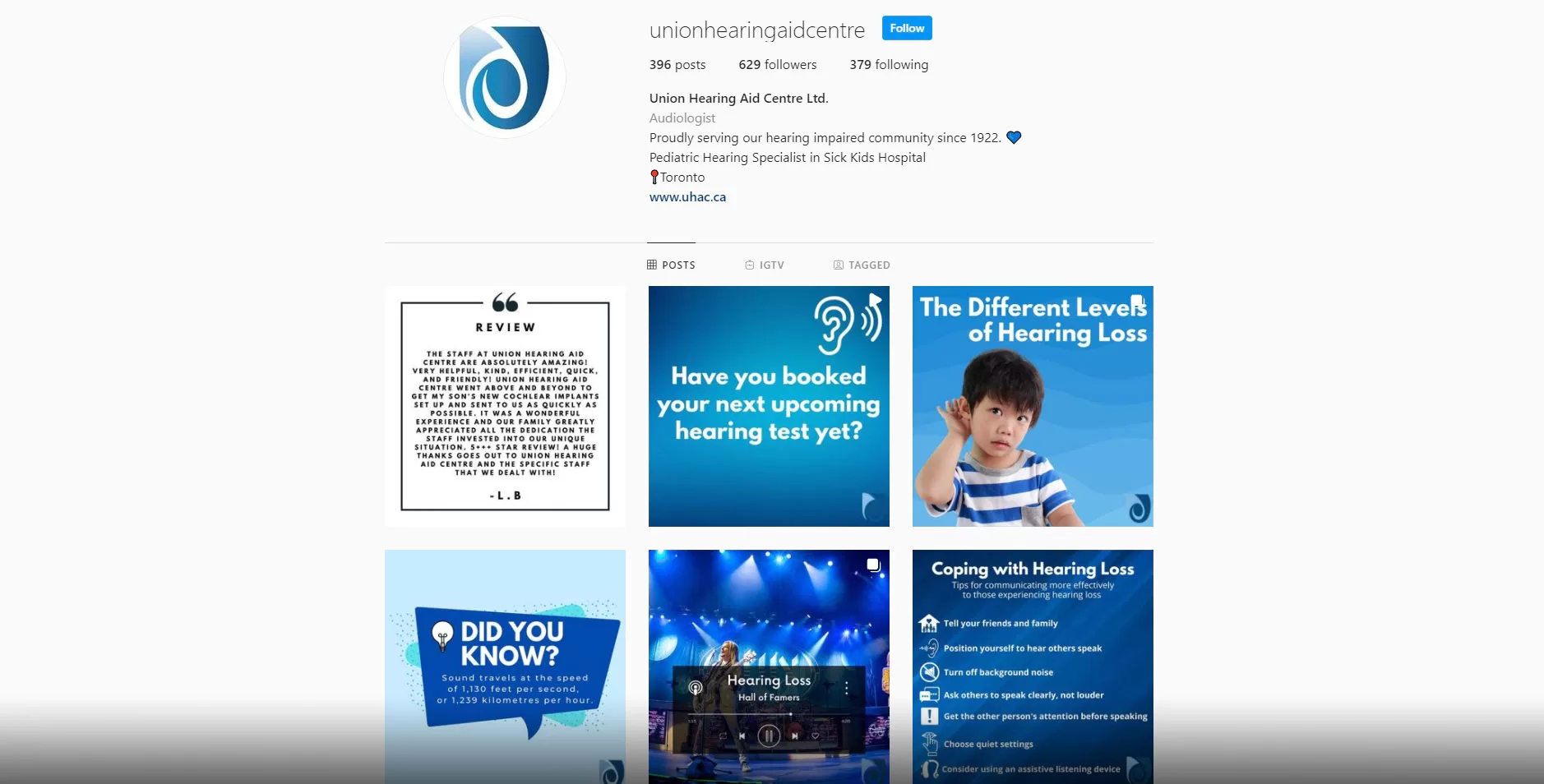 Union Hearing Aid Centre - Social Media