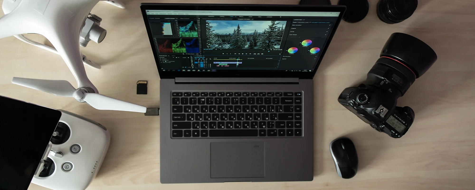 Filmmaking video editing & color grading.