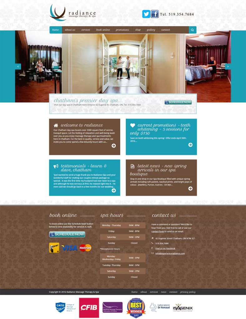 Experience Radiance – Website Design