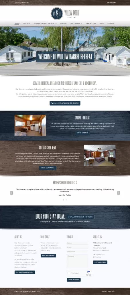 Willow Barrell Retreat – Website Design