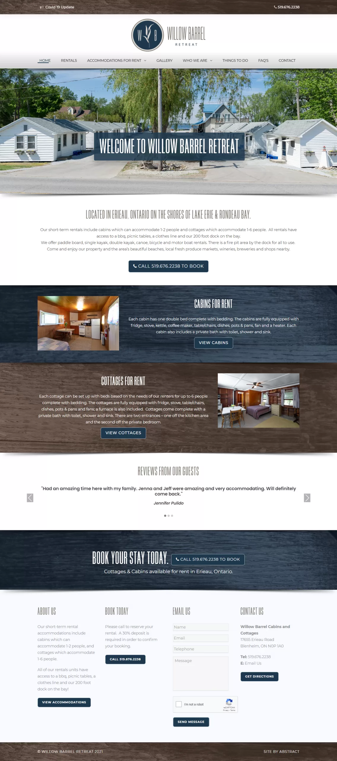 Willow Barrell Retreat - Website Design